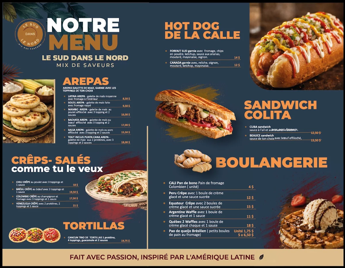 Menu, Le Sud dans le Nord