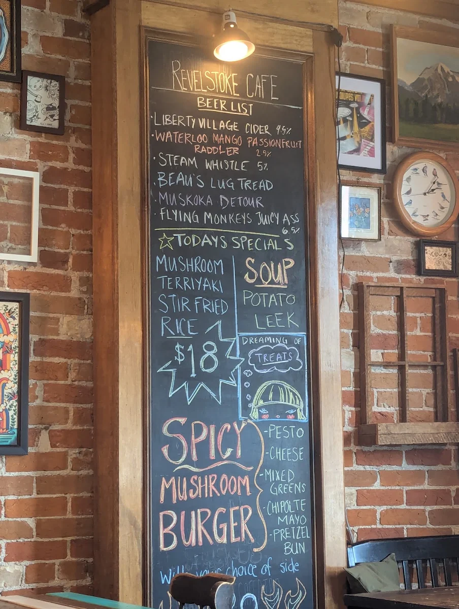 Menu, Revelstoke Café