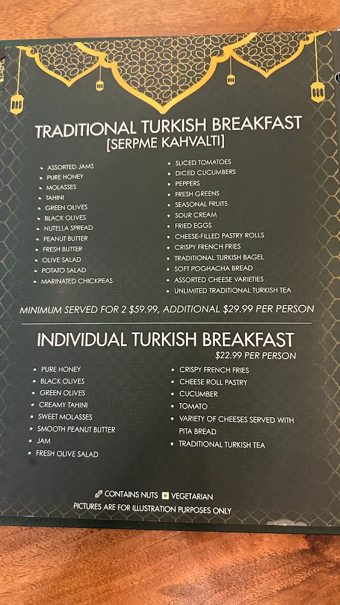Menu, Ozikizler Turkish Restaurant