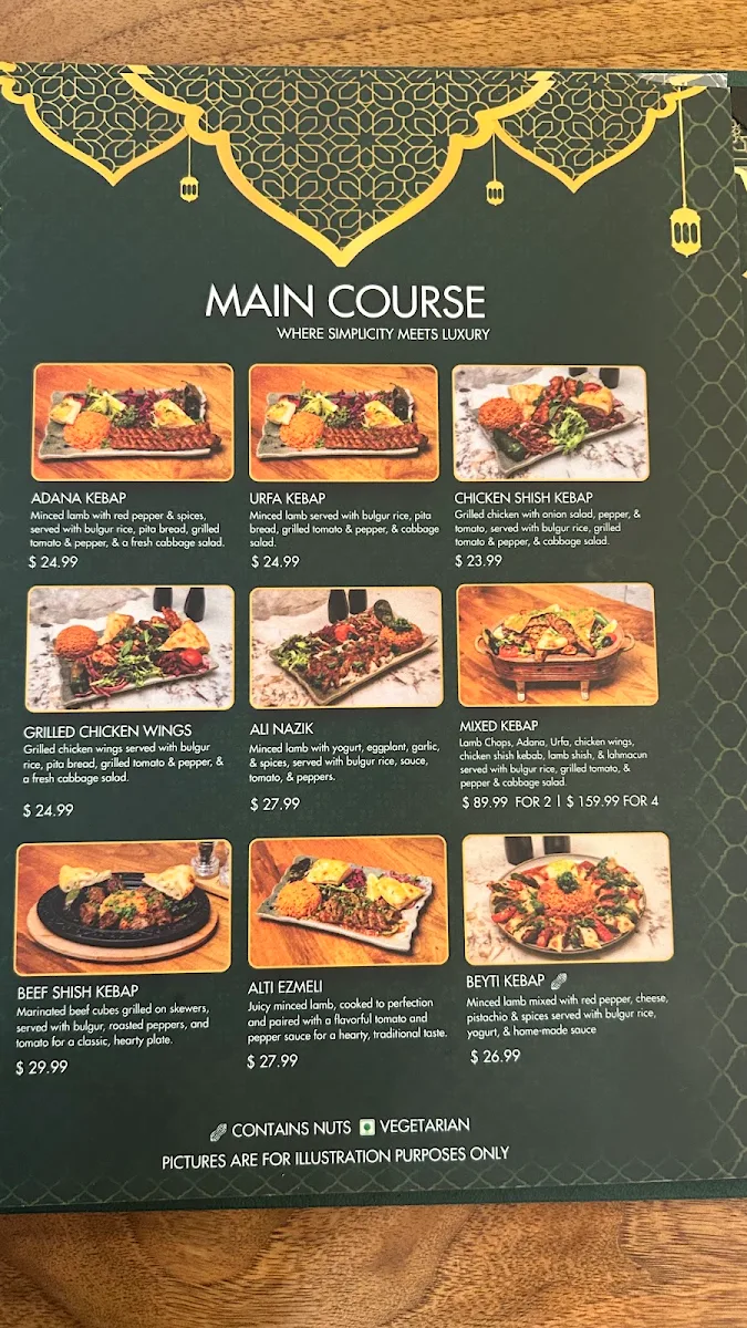 Menu, Ozikizler Turkish Restaurant