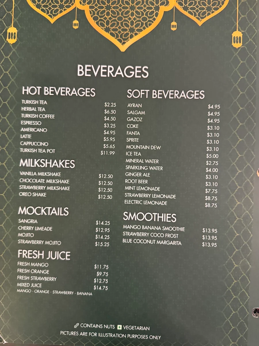 Menu, Ozikizler Turkish Restaurant