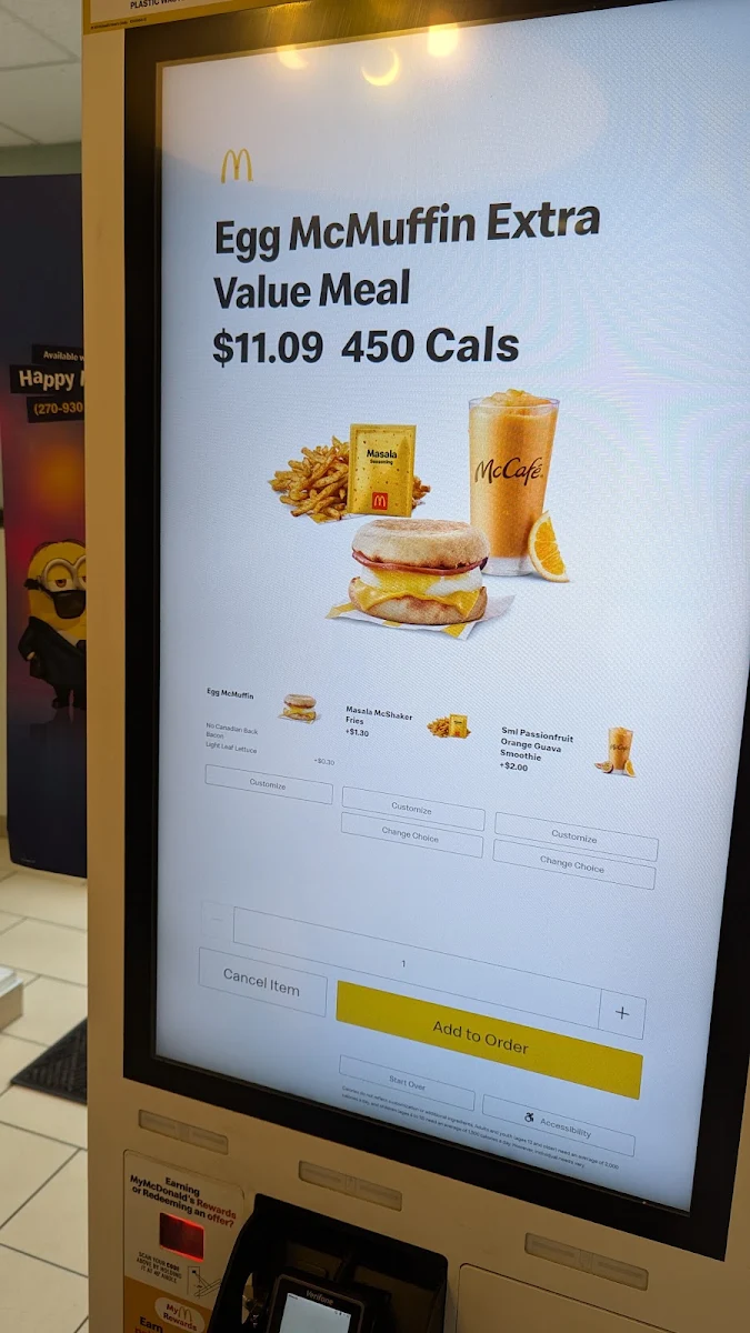 Menu, McDonald's