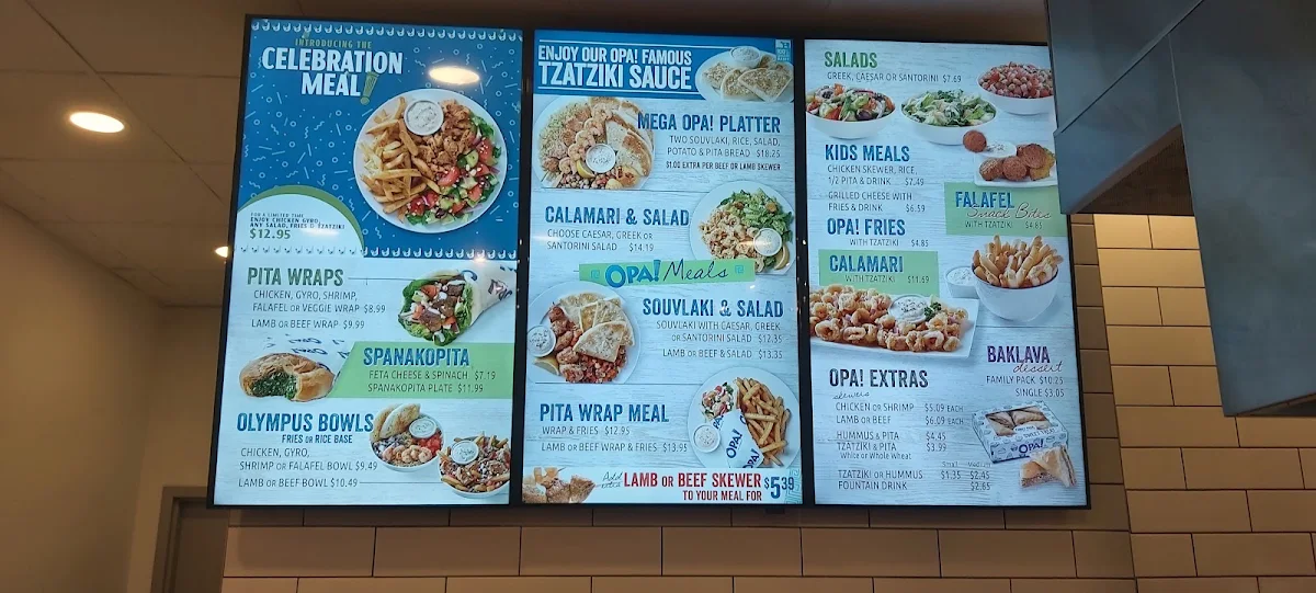 Menu, OPA! of Greece Sierra Springs