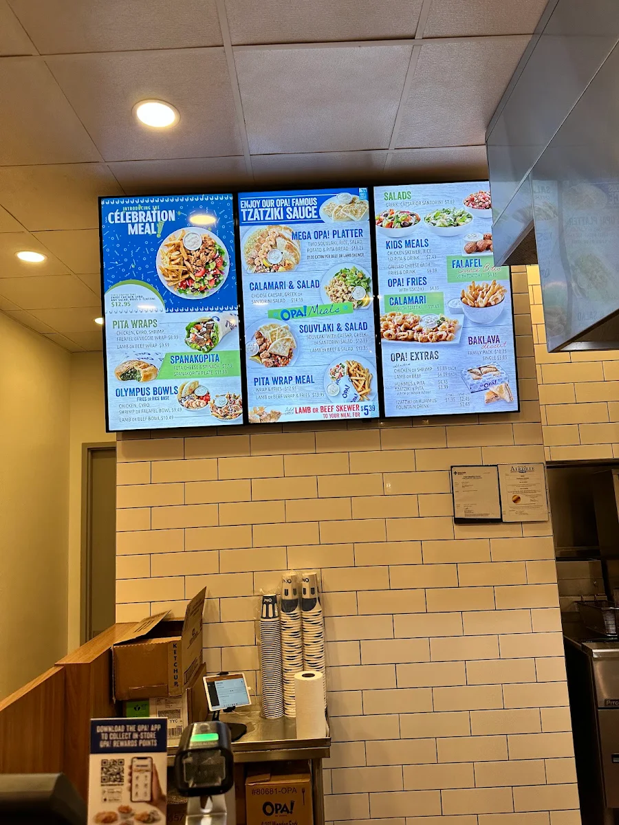 Menu, OPA! of Greece Sierra Springs