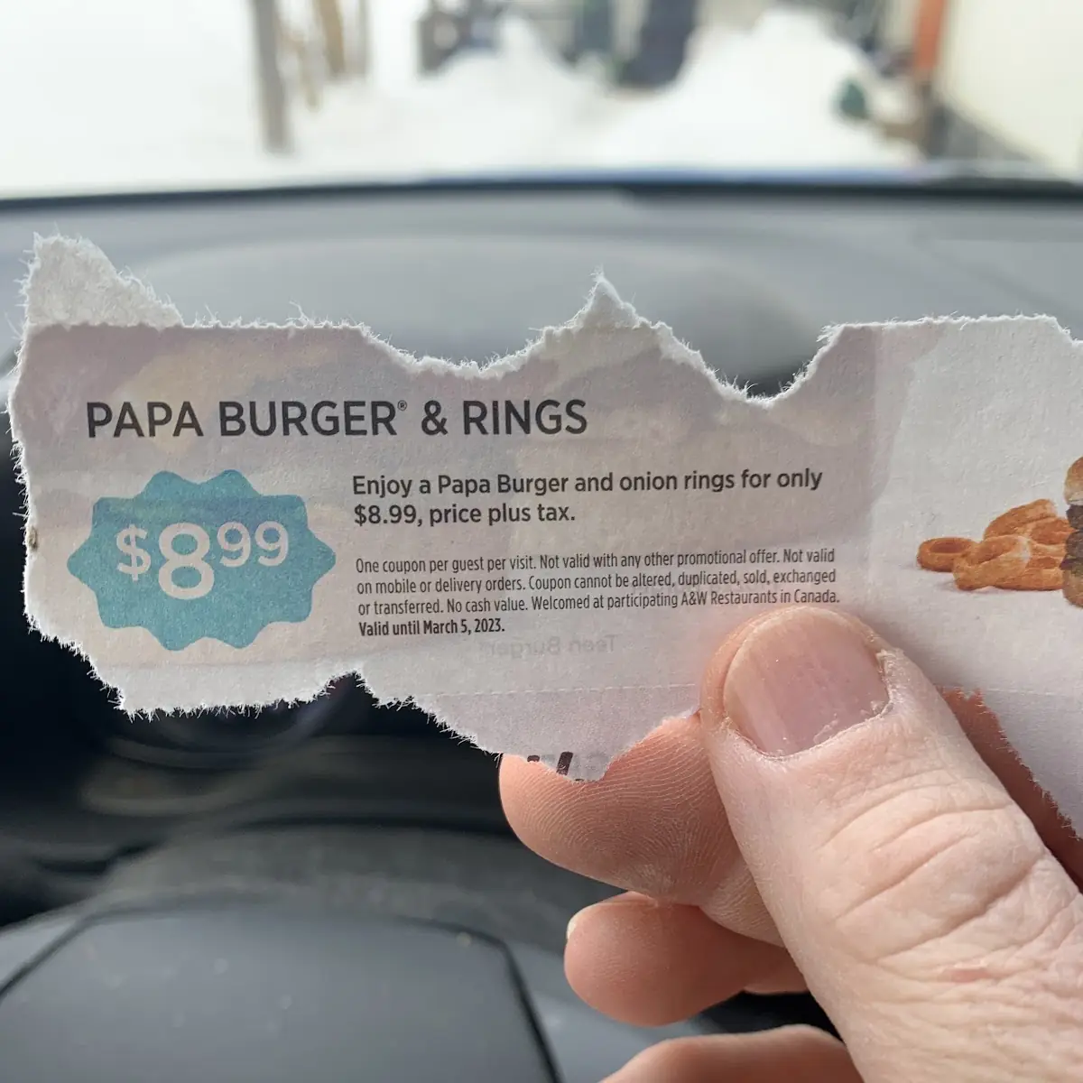 Menu, A&W Canada