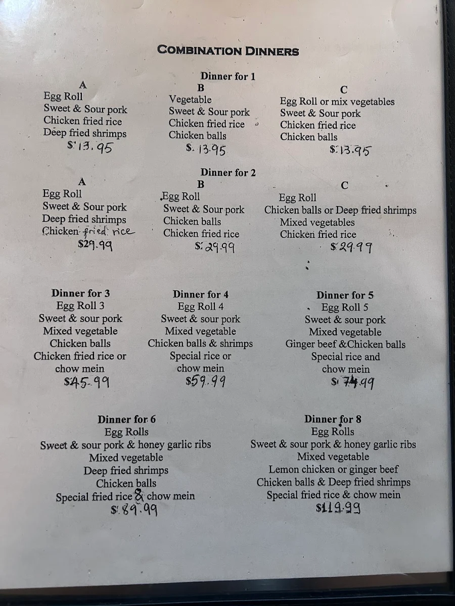 Menu, Lynn's Restaurant