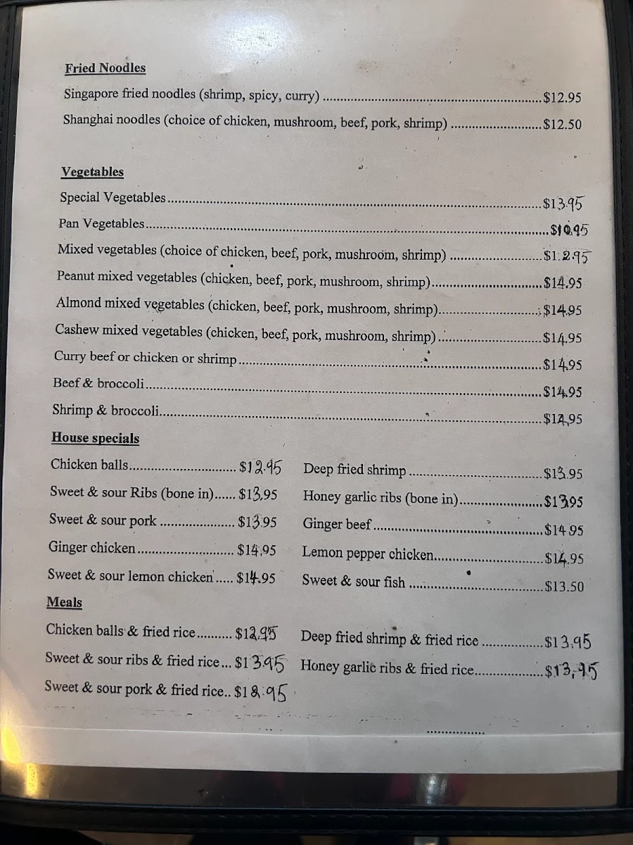 Menu, Lynn's Restaurant