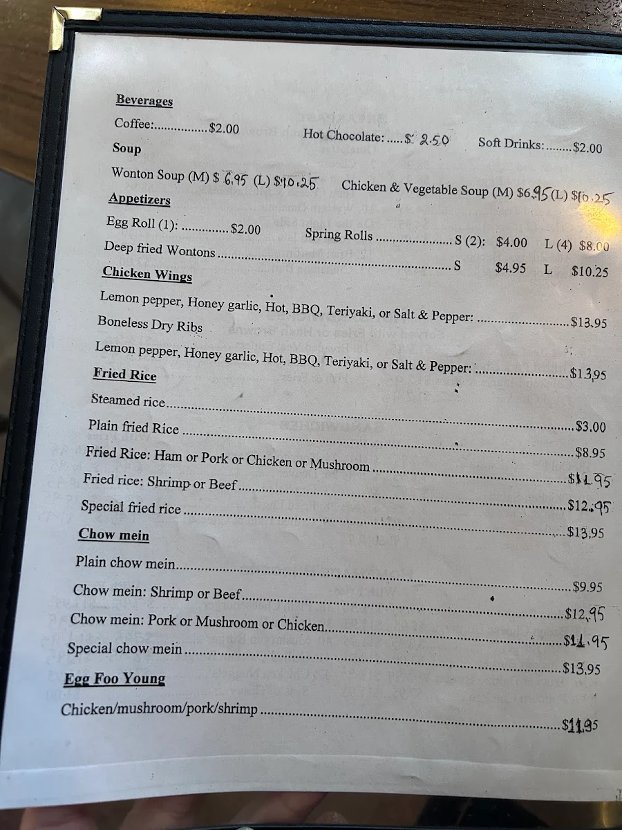 Menu, Lynn's Restaurant