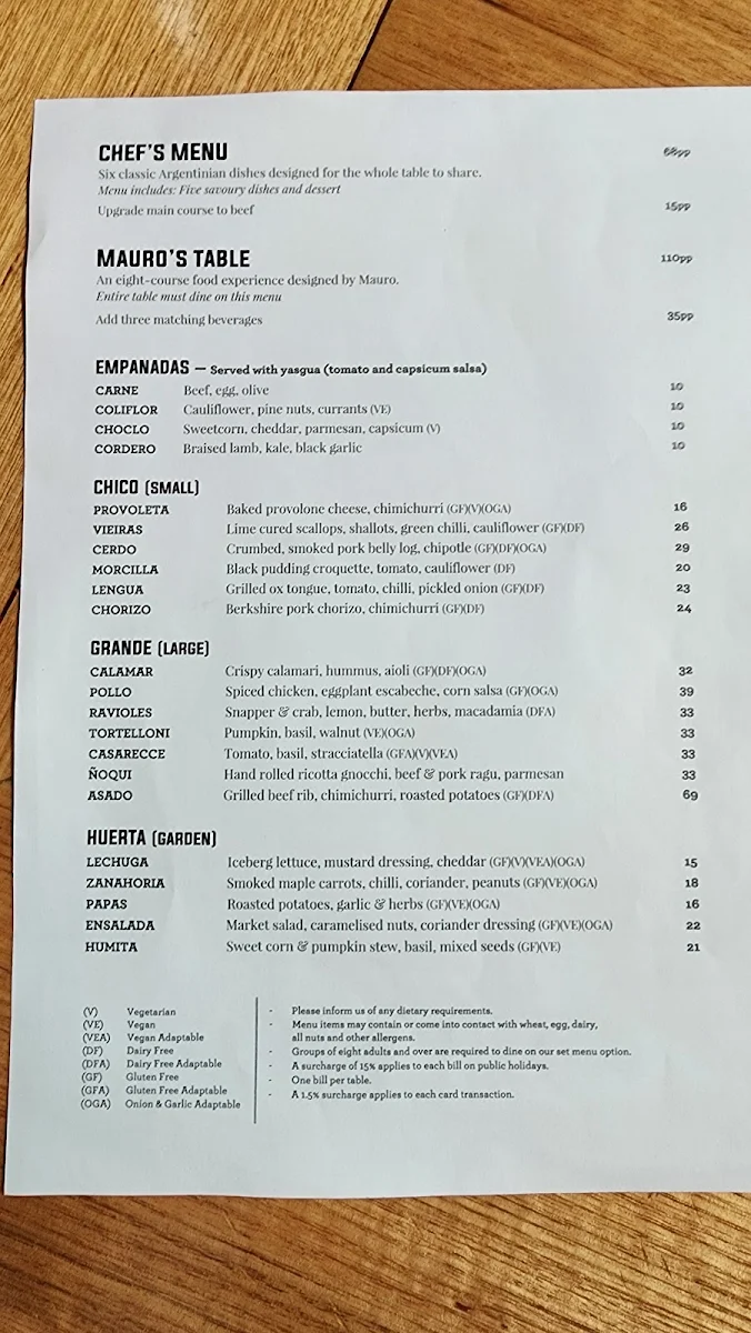 Menu, The Independent Gembrook