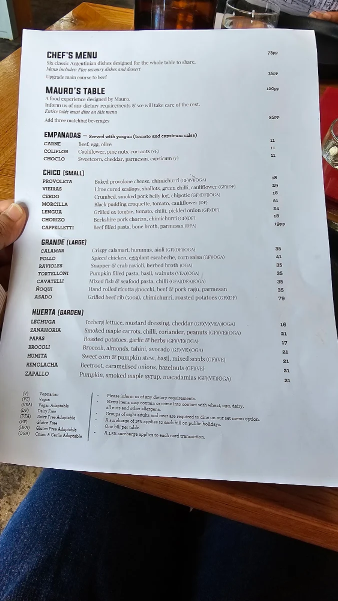 Menu, The Independent Gembrook