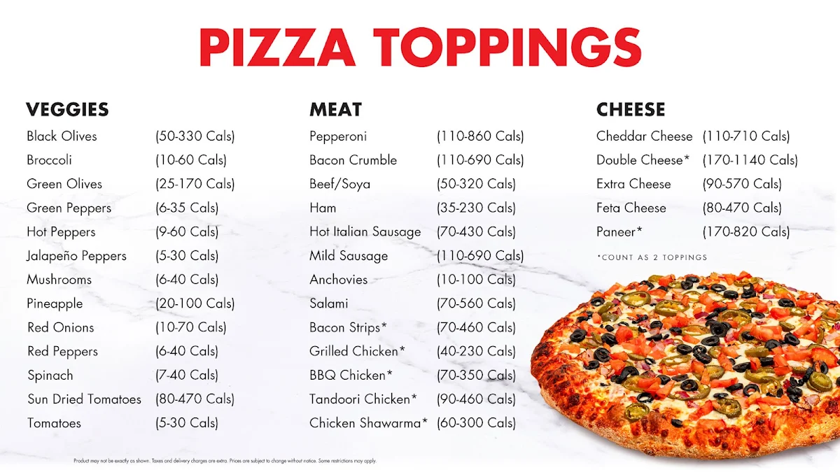 Menu, Gino's Pizza