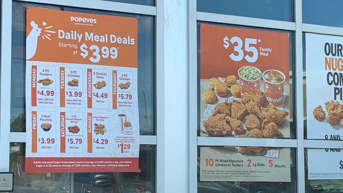 Menu, Popeyes Louisiana Kitchen