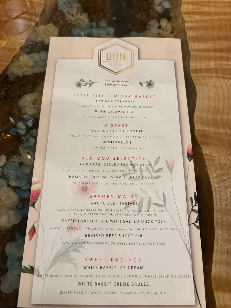 Menu, Don at Kitsilano