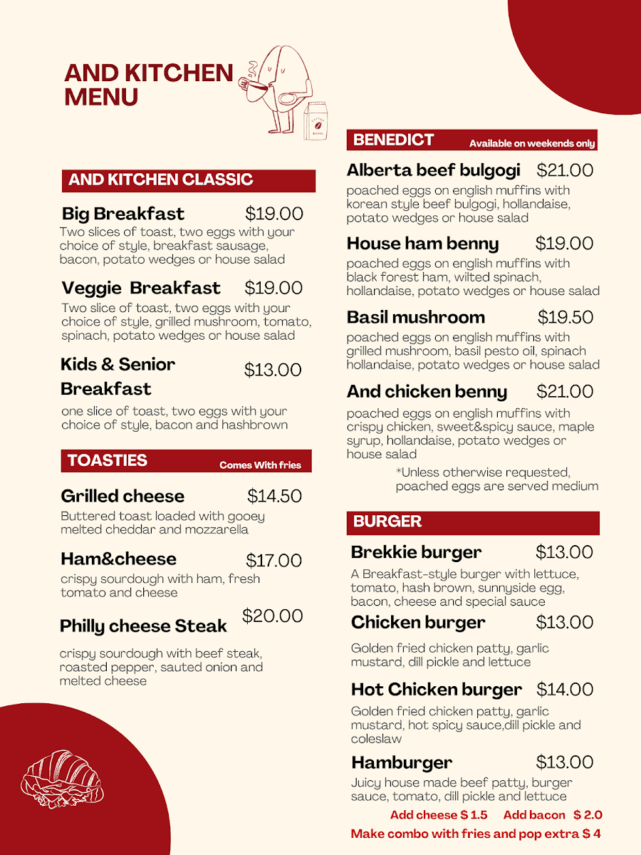 Menu, Claresholm And Kitchen