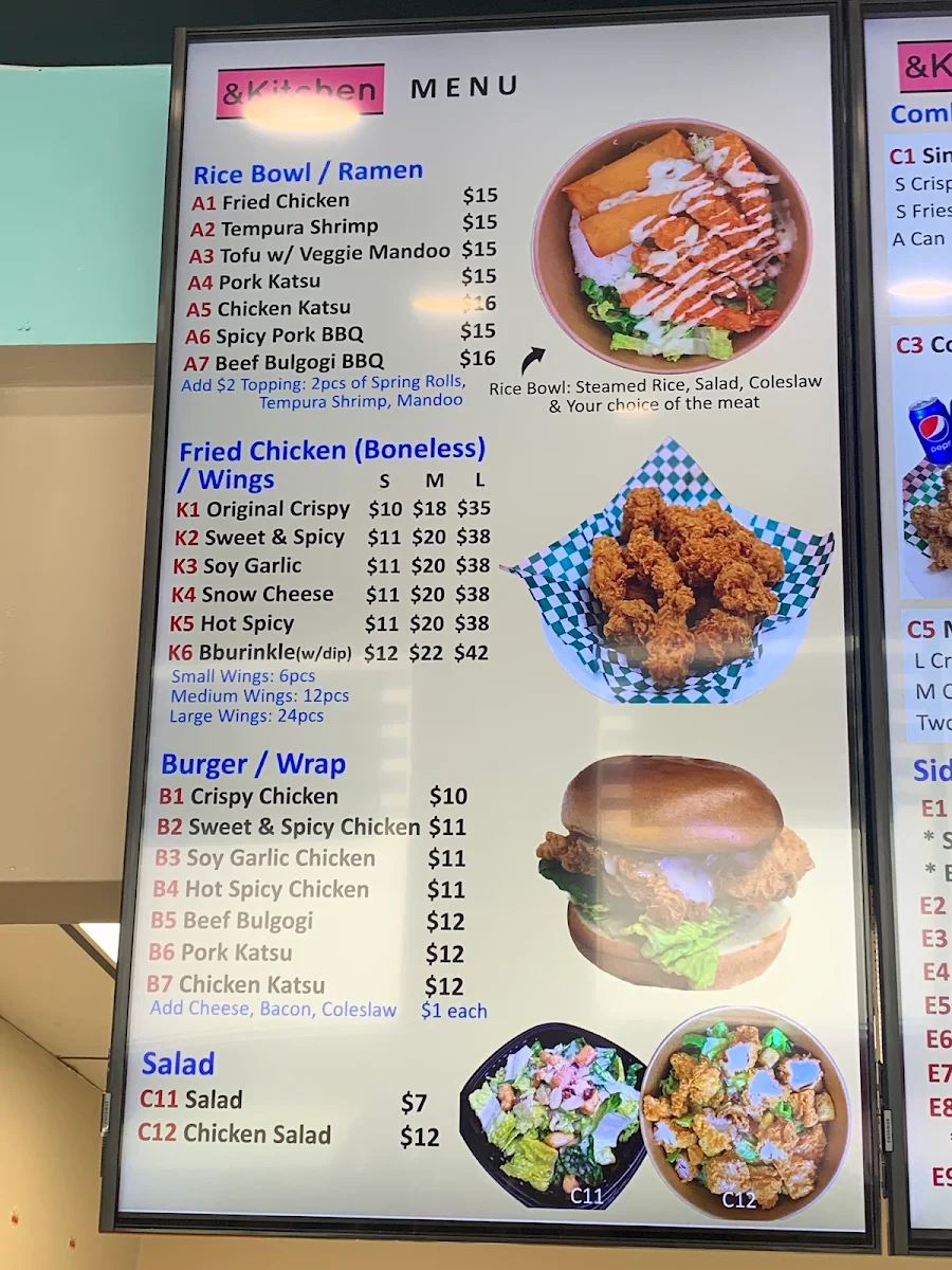 Menu, Claresholm And Kitchen