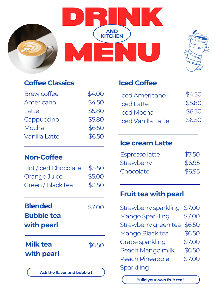 Menu, Claresholm And Kitchen