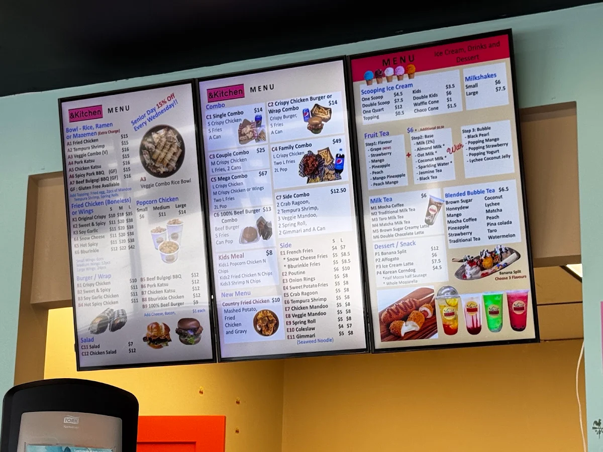 Menu, Claresholm And Kitchen