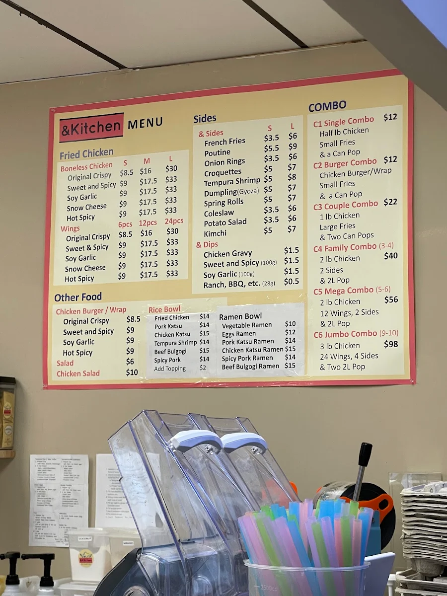 Menu, Claresholm And Kitchen