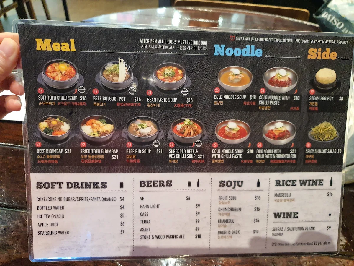 Menu, Scissors and Tongs