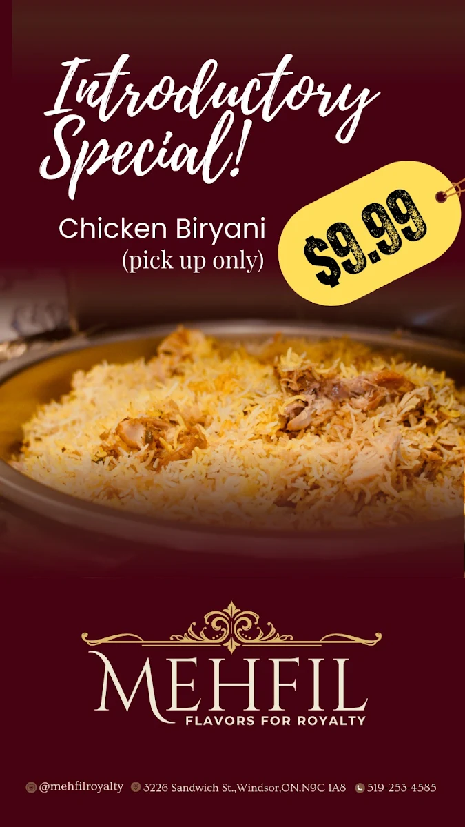 Menu, Mehfil - Flavors for Royalty