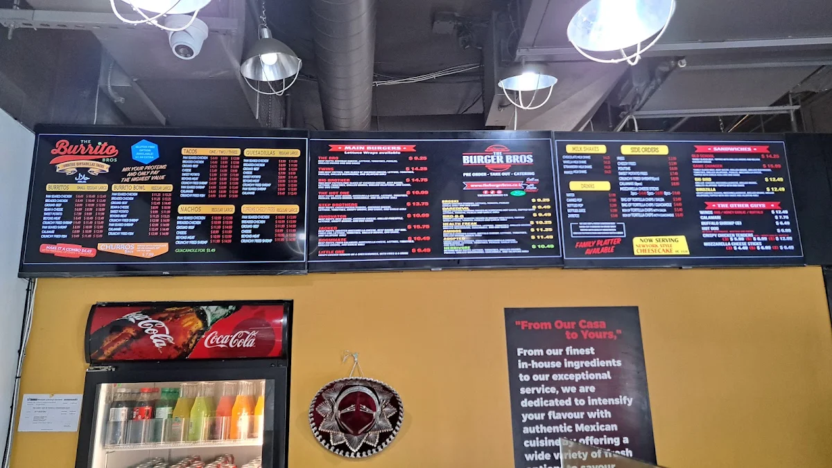 Menu, The Burrito Bros (Richmond)
