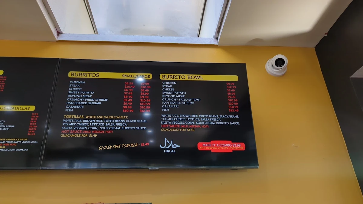 Menu, The Burrito Bros (Richmond)