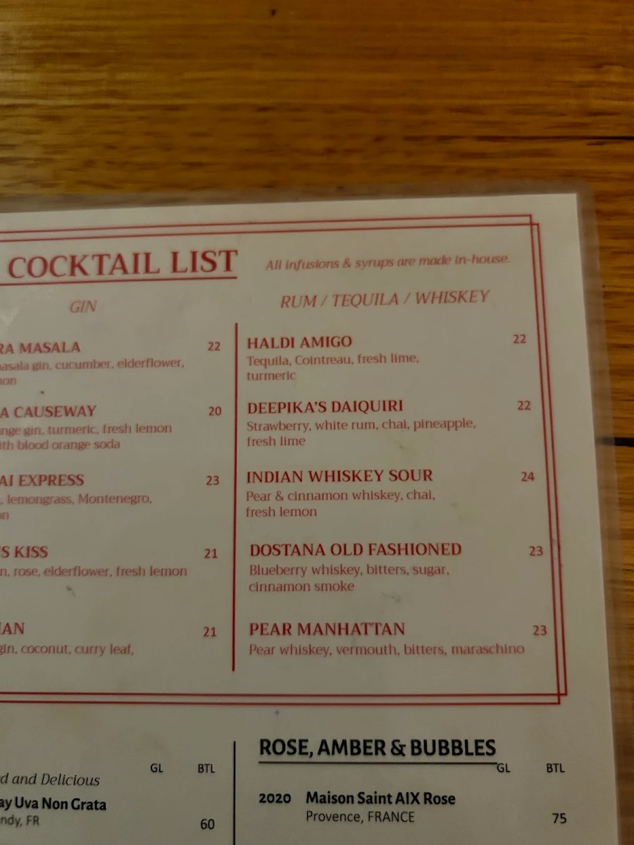 Menu, Bhang