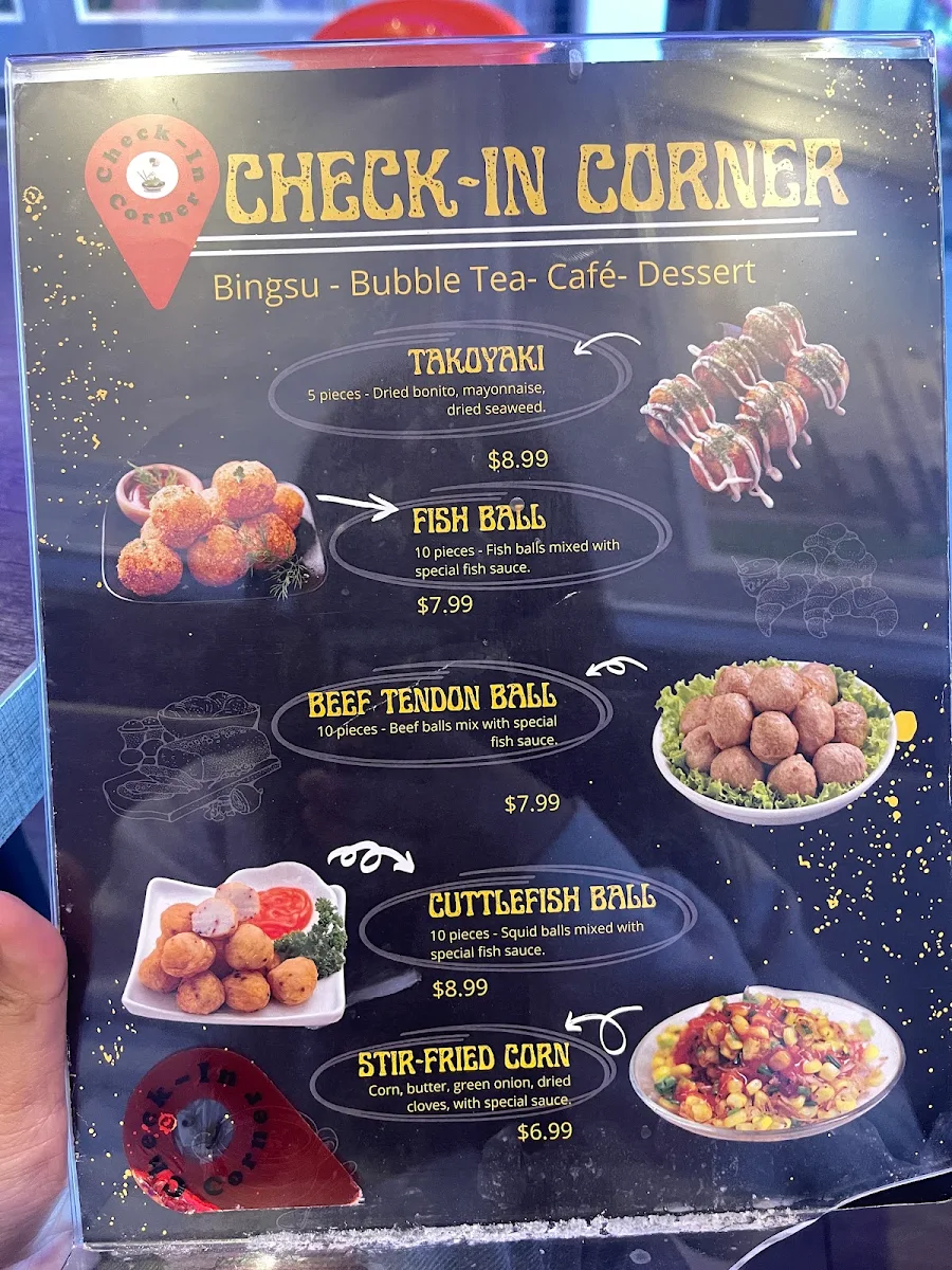 Menu, Check-In Corner