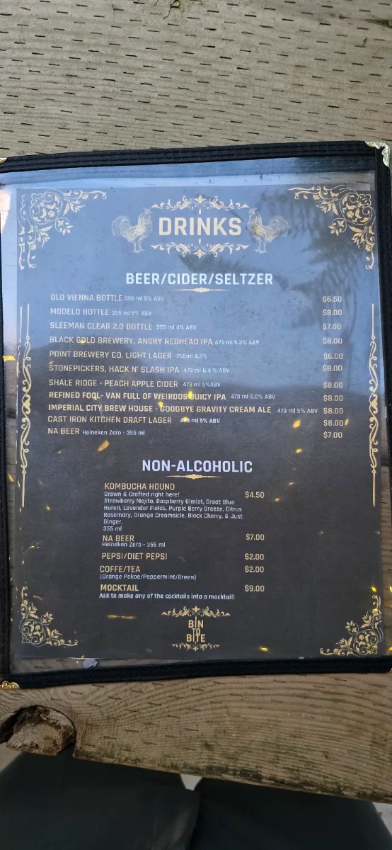 Menu, Cast Iron Kitchen/Kombucha Hound