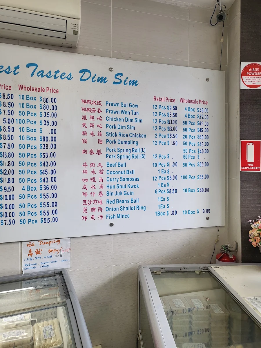 Menu, Best Tastes Dim Sim
