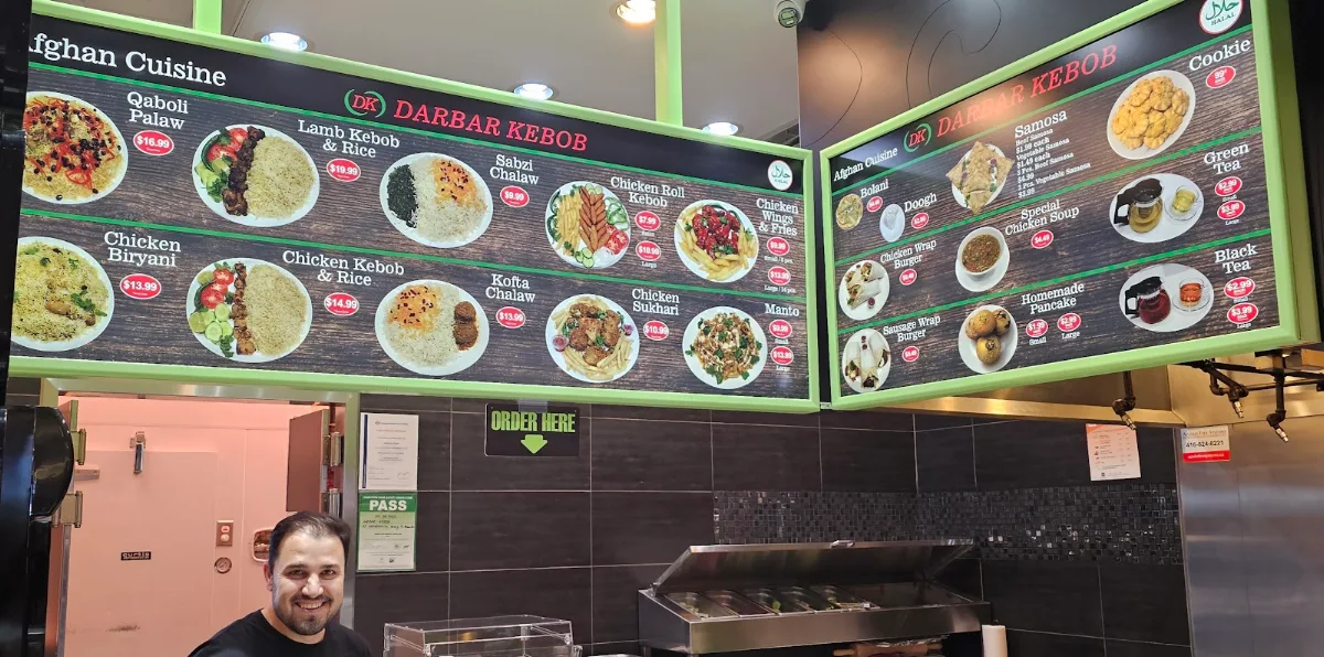 Menu, Darbar Kebob