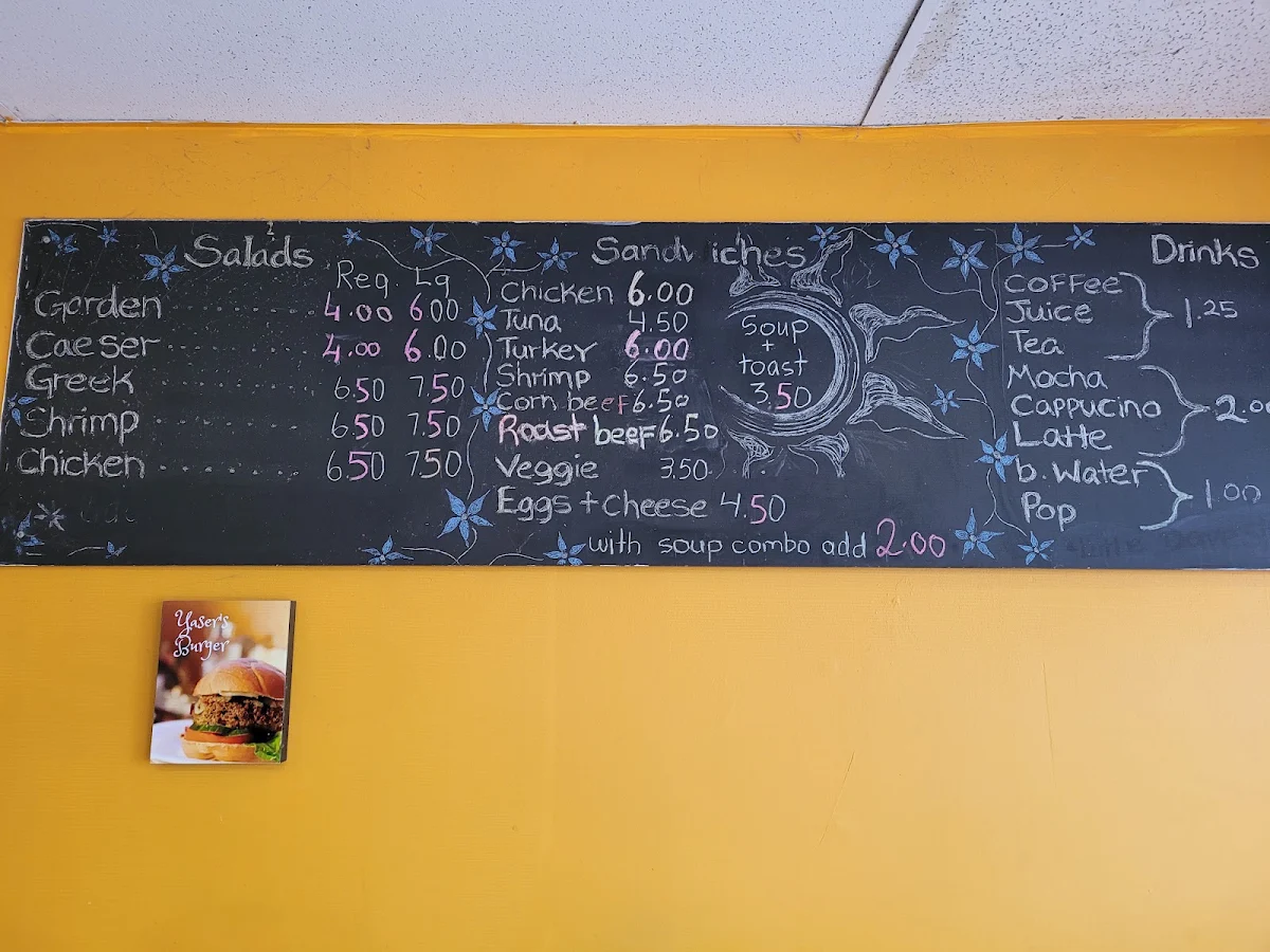 Menu, Yaser's Cafe
