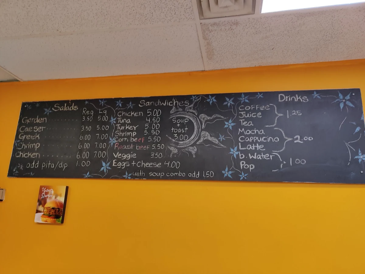 Menu, Yaser's Cafe