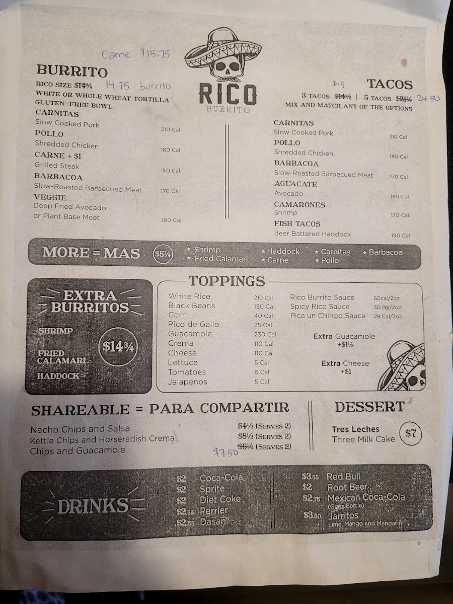 Menu, Tim Hortons