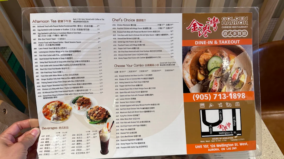 Menu, Golden Harbor Chinese Restaurant