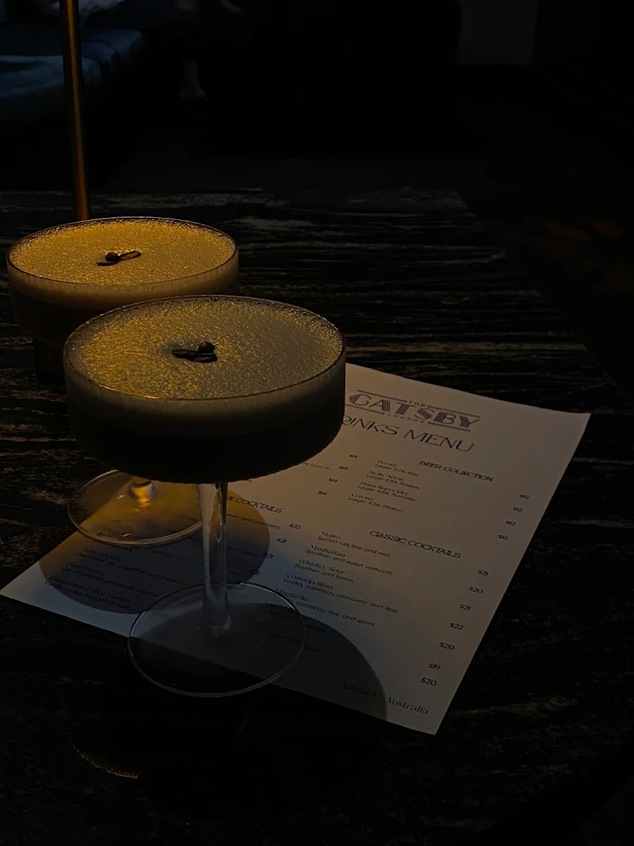 Menu, The Gatsby Lounge