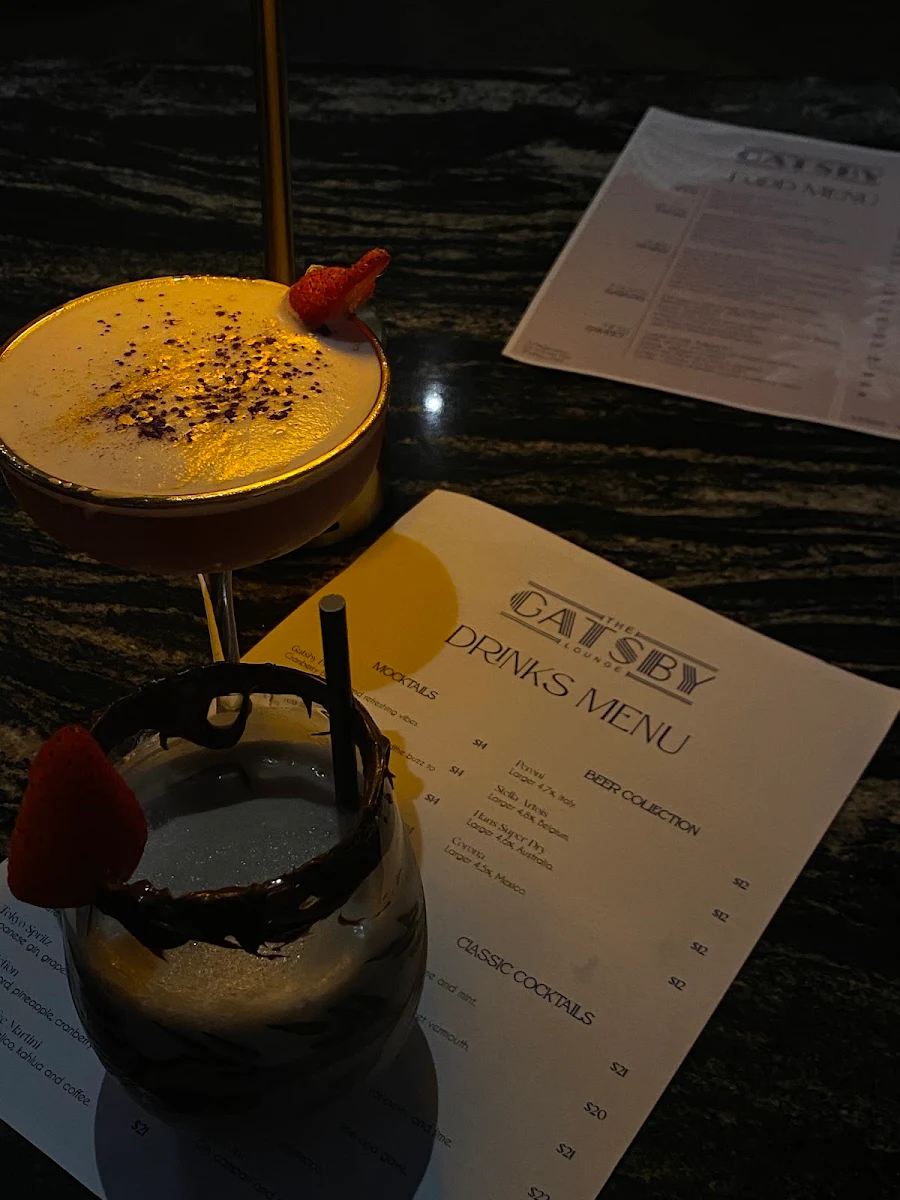 Menu, The Gatsby Lounge
