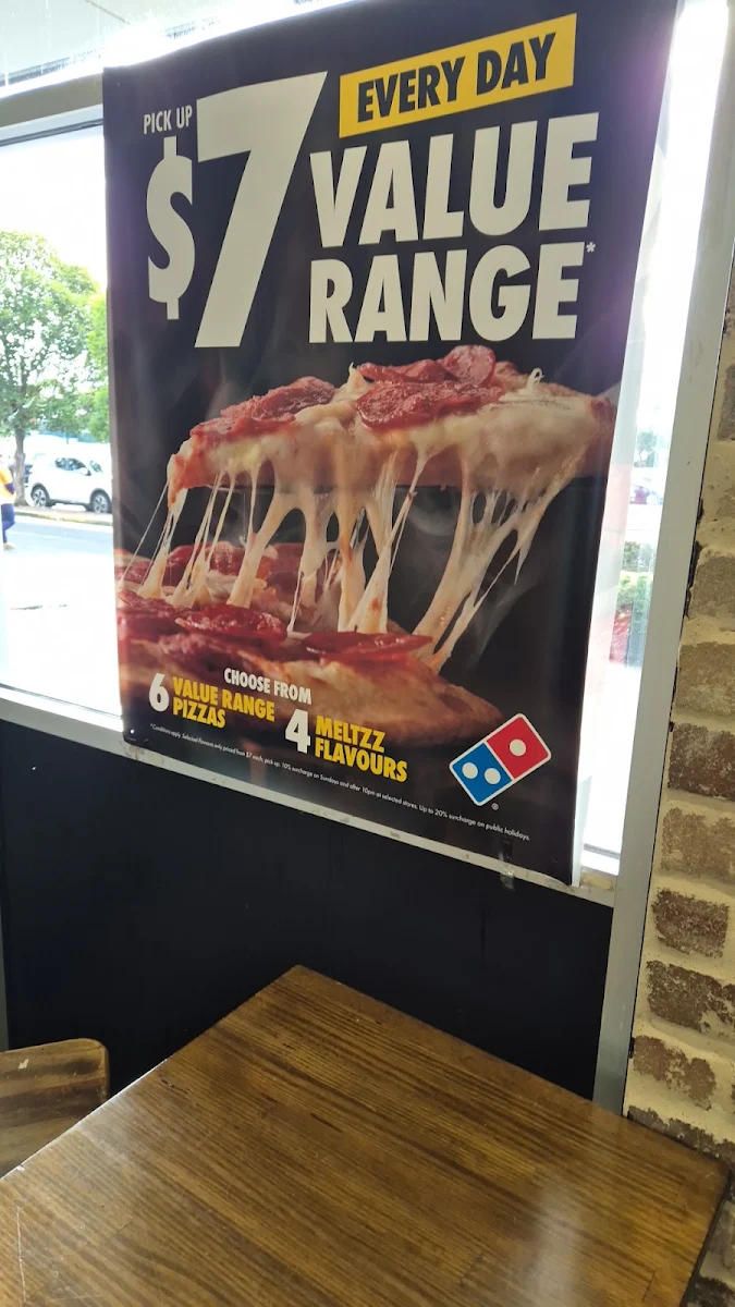 Menu, Domino's Pizza Morwell