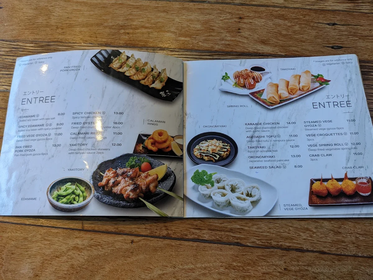 Menu, Akira Sushi
