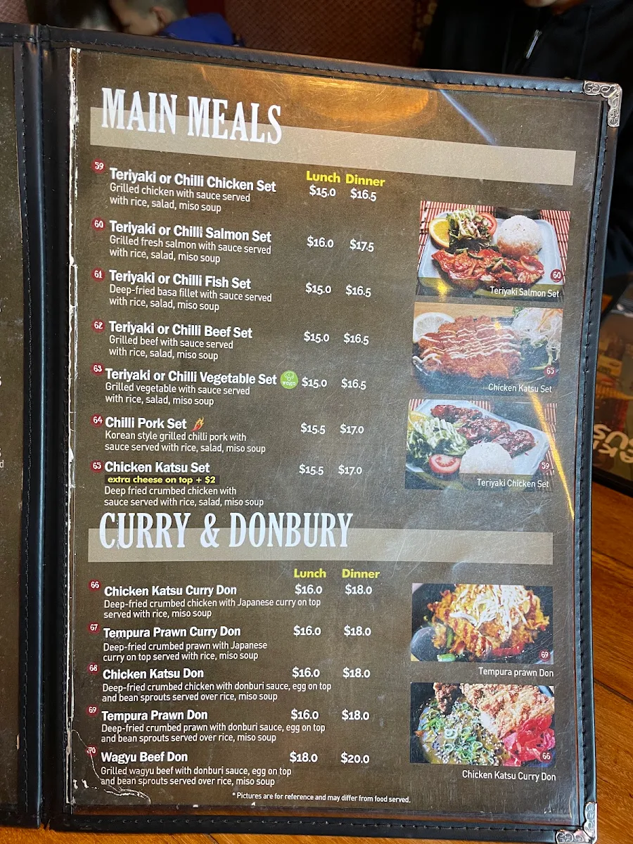 Menu, Akira Sushi