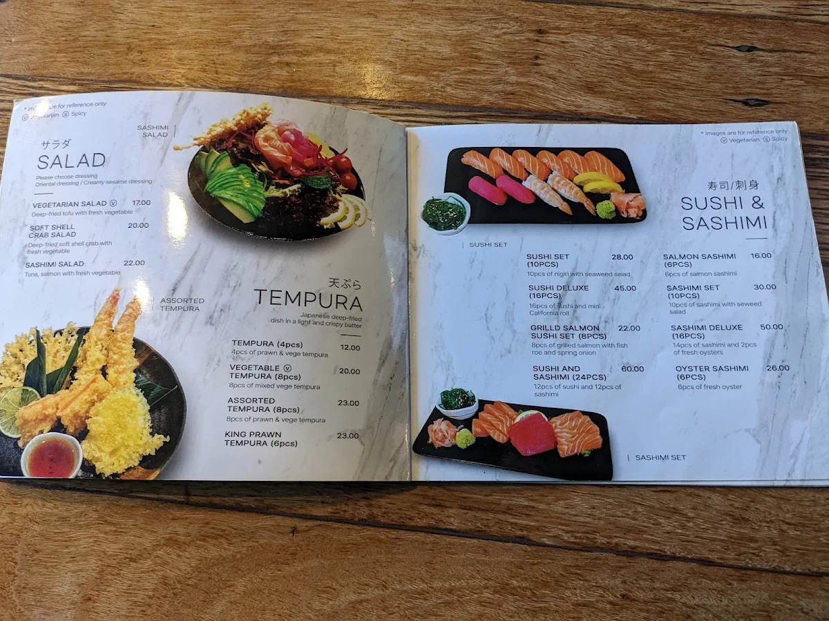 Menu, Akira Sushi