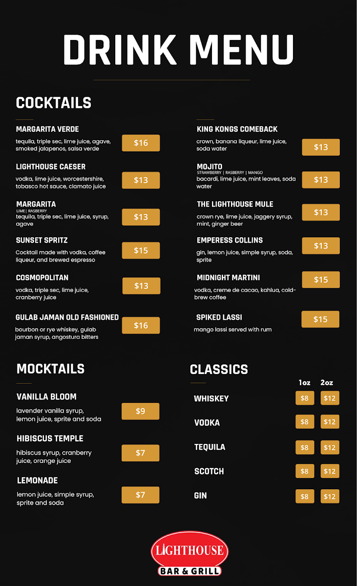 Menu, Chawla Indian Cuisine