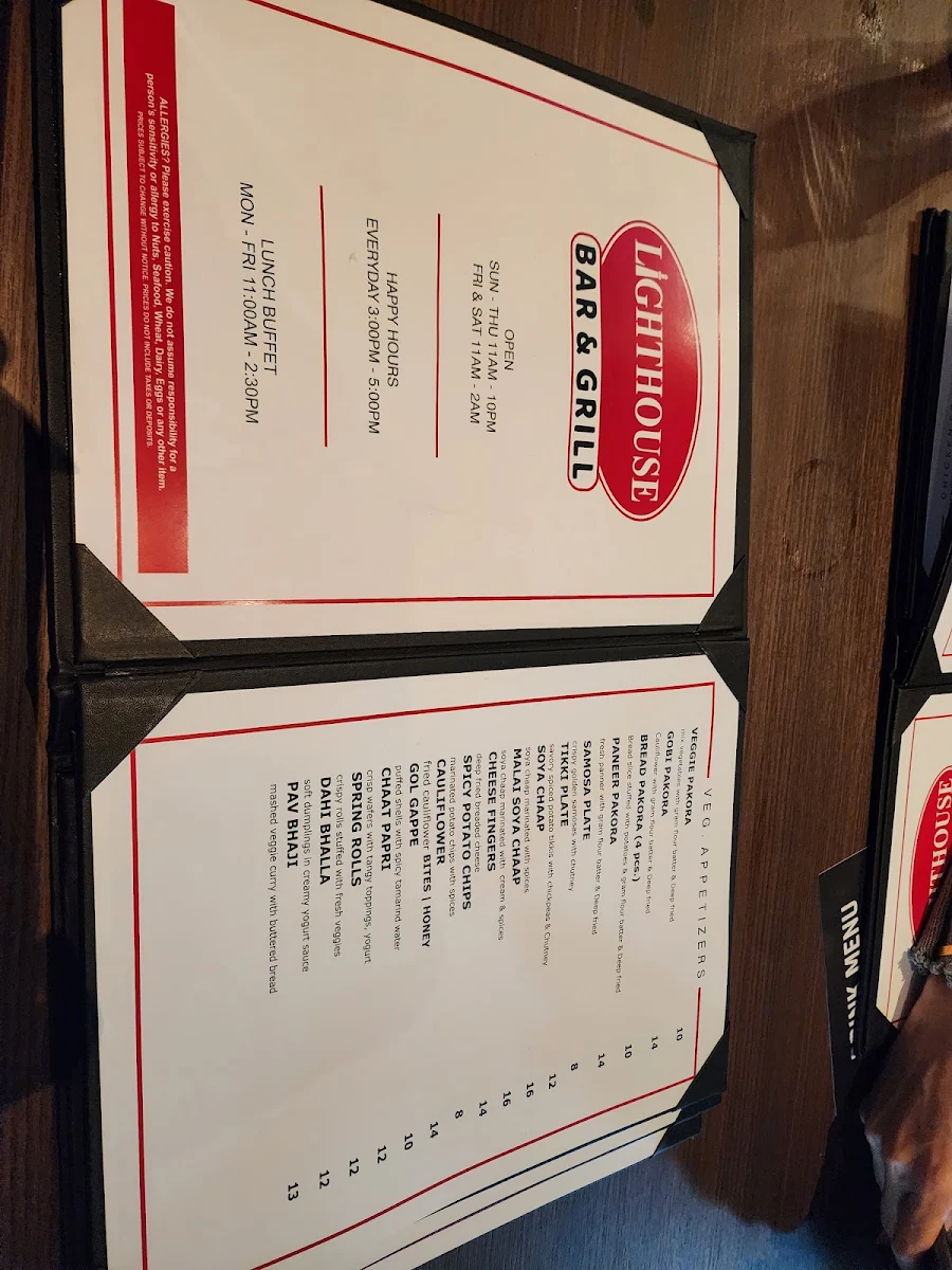 Menu, Chawla Indian Cuisine