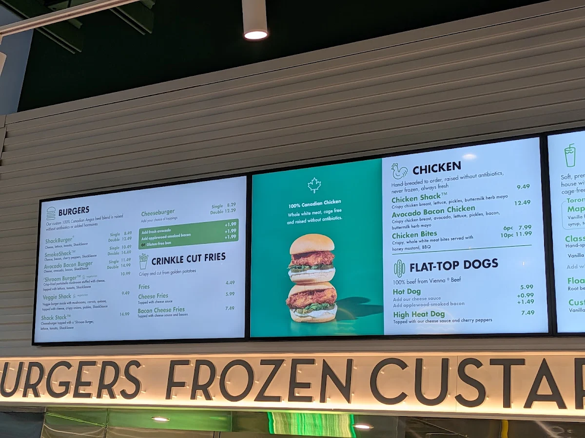 Menu, Shake Shack - King West