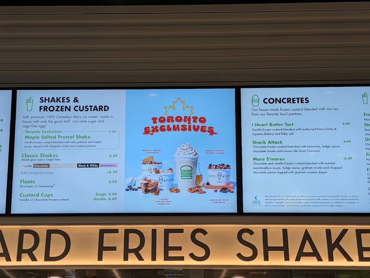 Menu, Shake Shack - King West