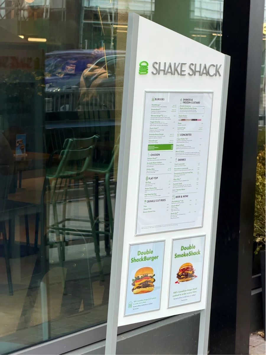 Menu, Shake Shack - King West