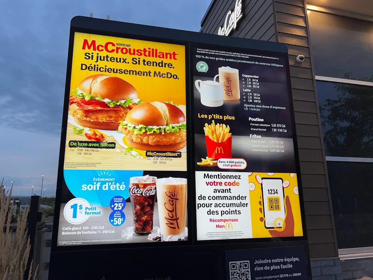 Menu, McDonald's