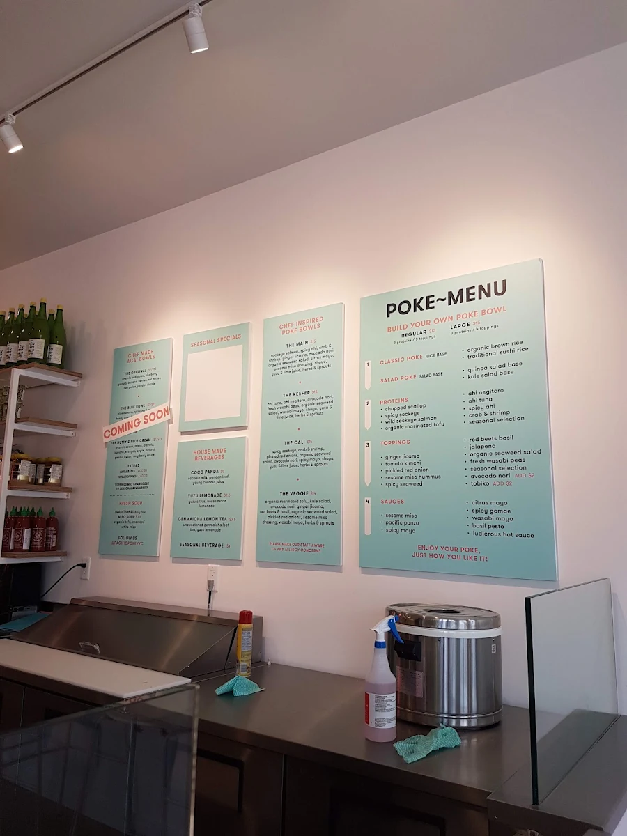 Menu, Pacific Poke