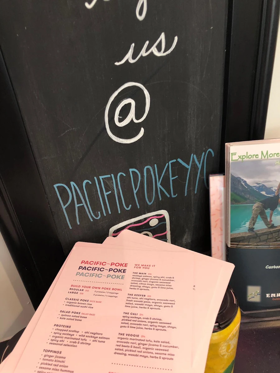 Menu, Pacific Poke