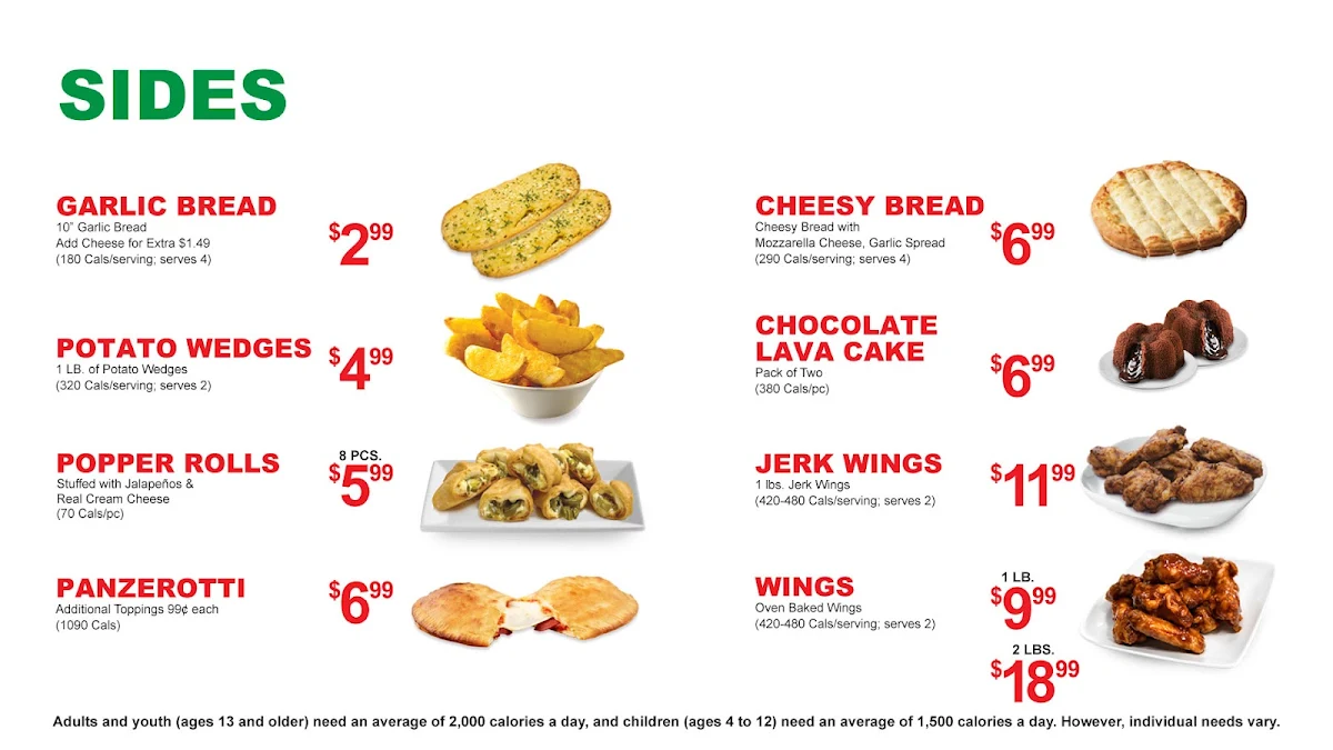 Menu, Twice The Deal Pizza (Georgetown)